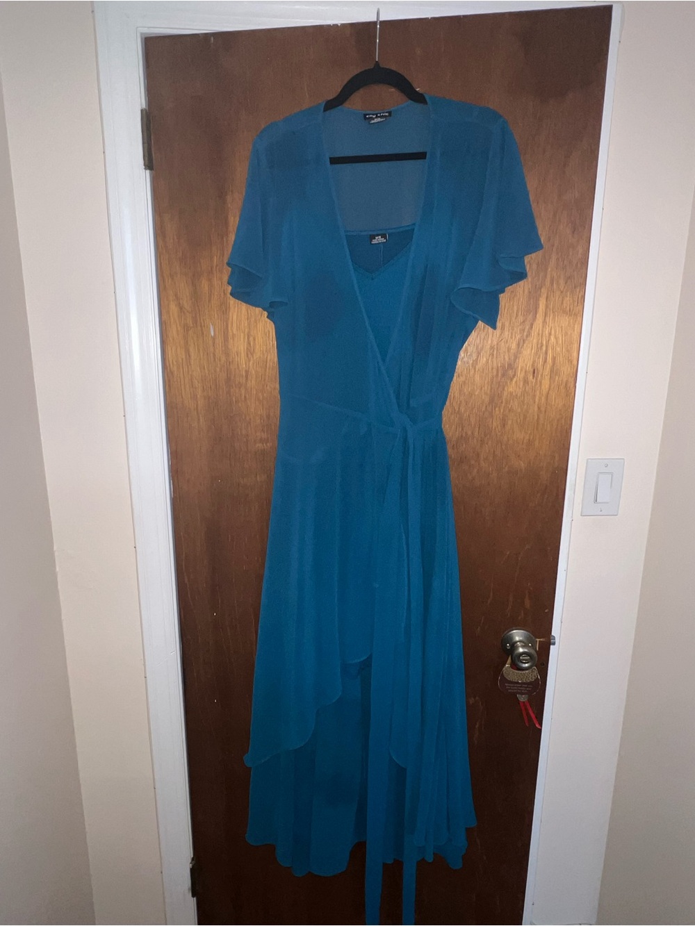 City Chic Teal High-Low Wrap Dress